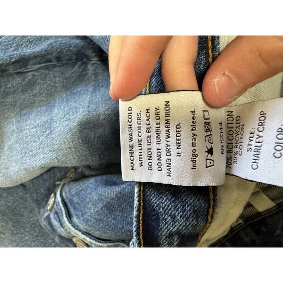 Boyish The Charley Crop Jeans Size Size 29 Trapeze Recycled Denim Buttons Boho - Picture 9 of 14